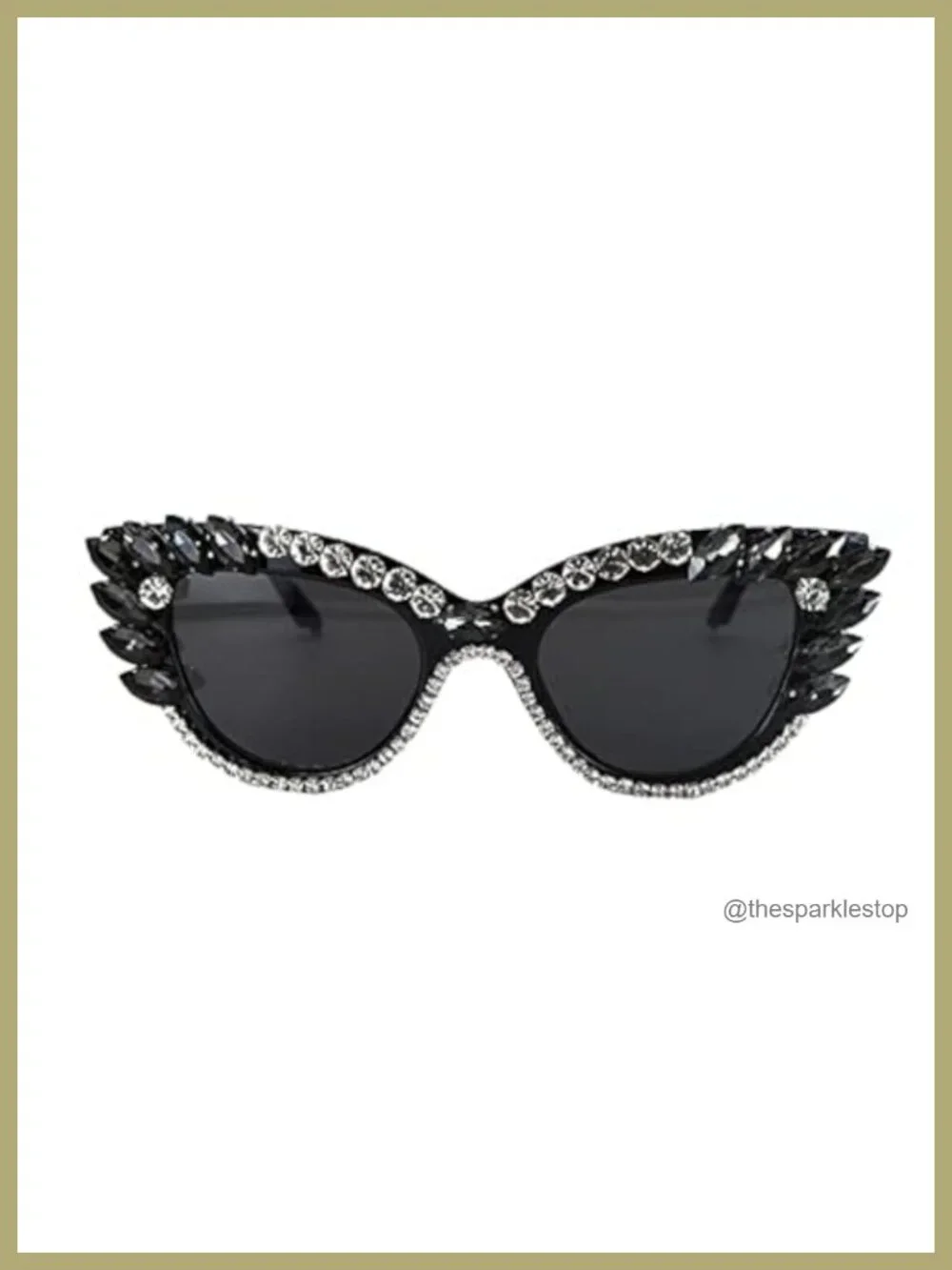 Vintage Cateye Sunglasses Rhinestone Bling UV400 Protection